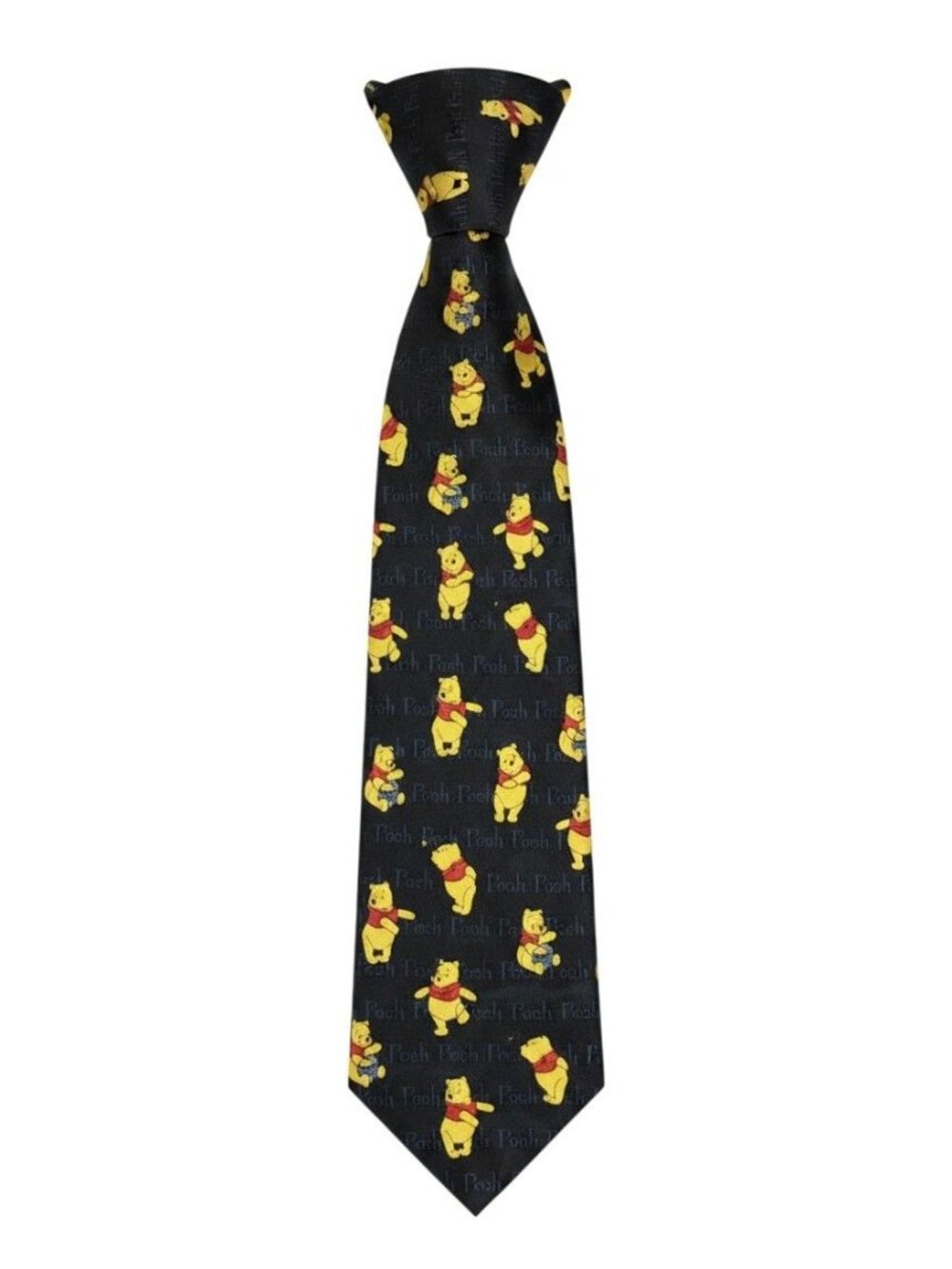 Disney Winnie The Pooh Mens Navy Blue Tie With Yellow Character Print